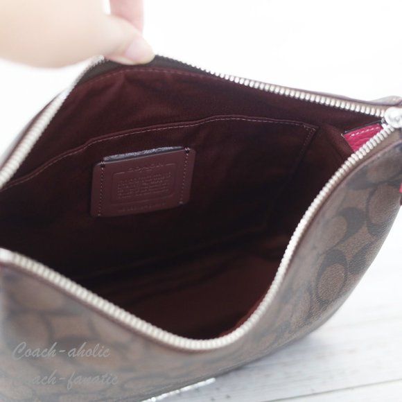 NWT Coach C1649 Ellie File Bag In Signature Canvas Brown/Bright Violet - Picture 12 of 12